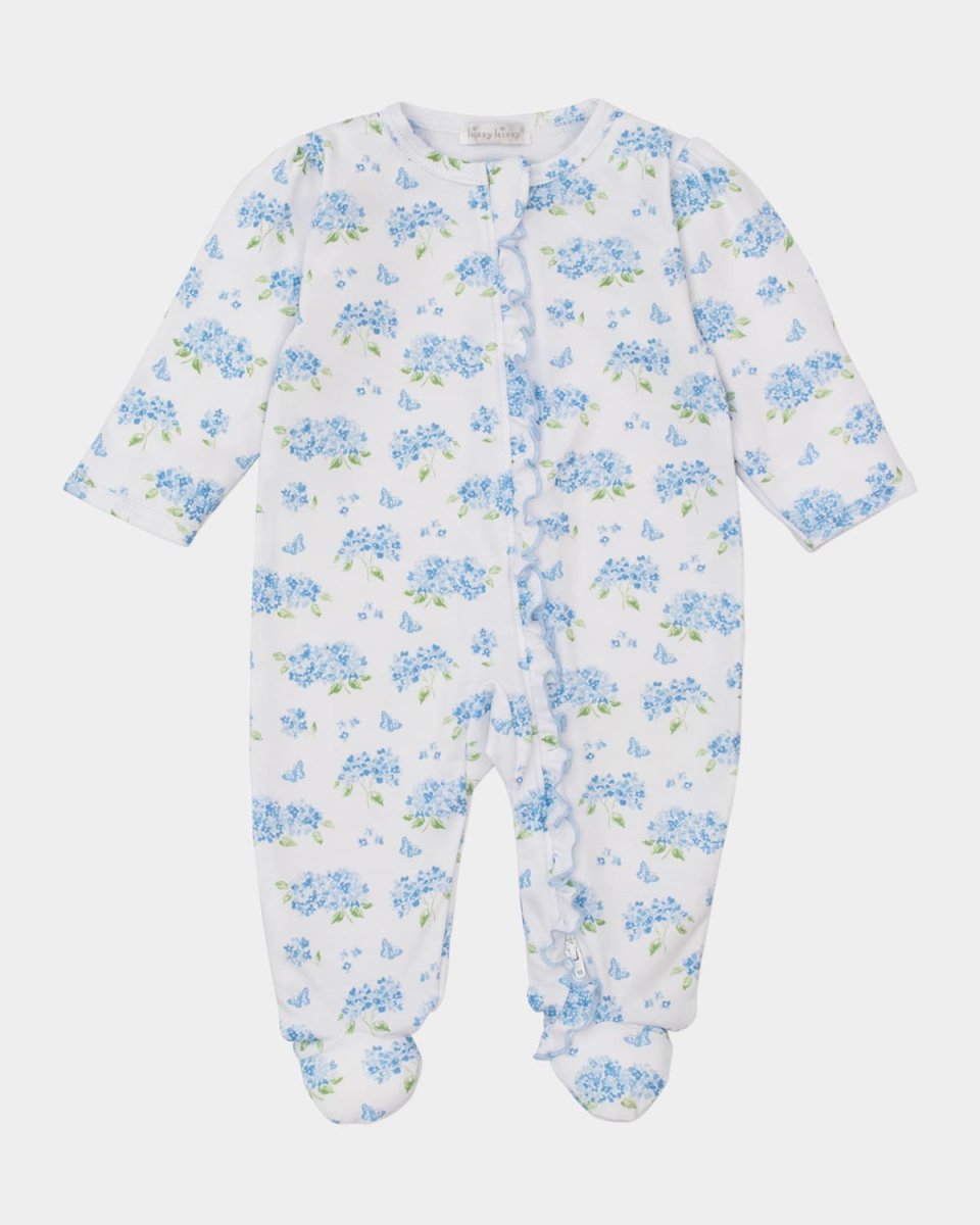 Girl's Heavenly Hydrangeas Footie, Size Newbor